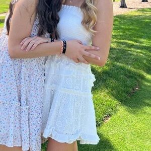 Super cute strapless mini white dress